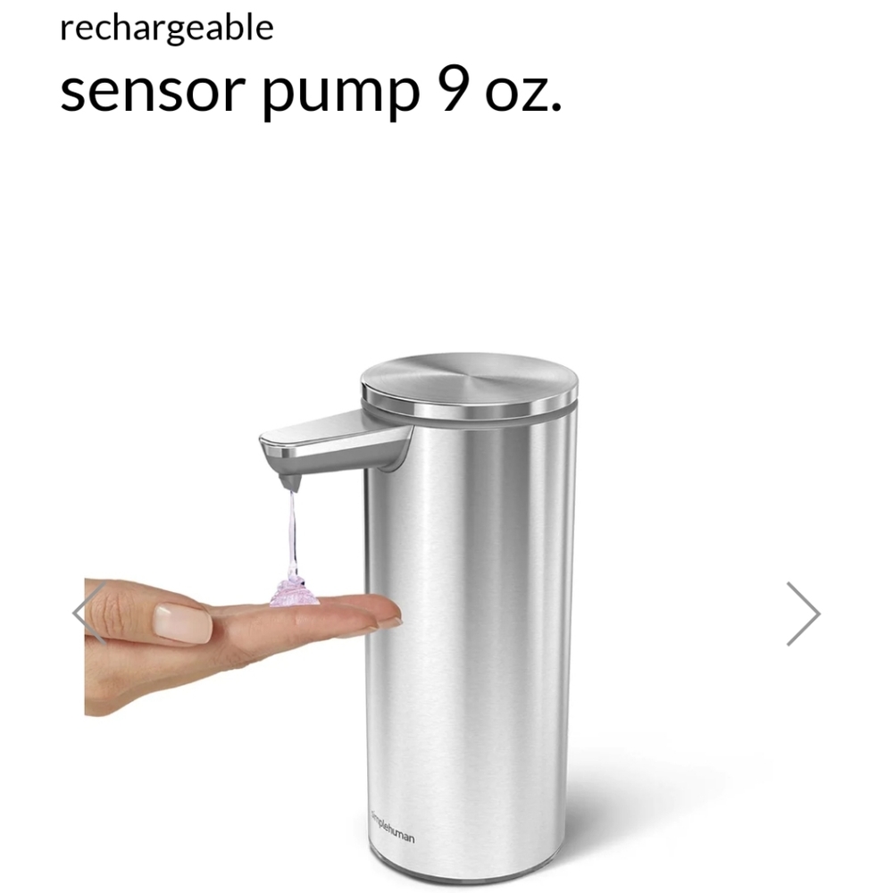 Refurbished simplehuman sensor pump + fragrance free hand sanitizer